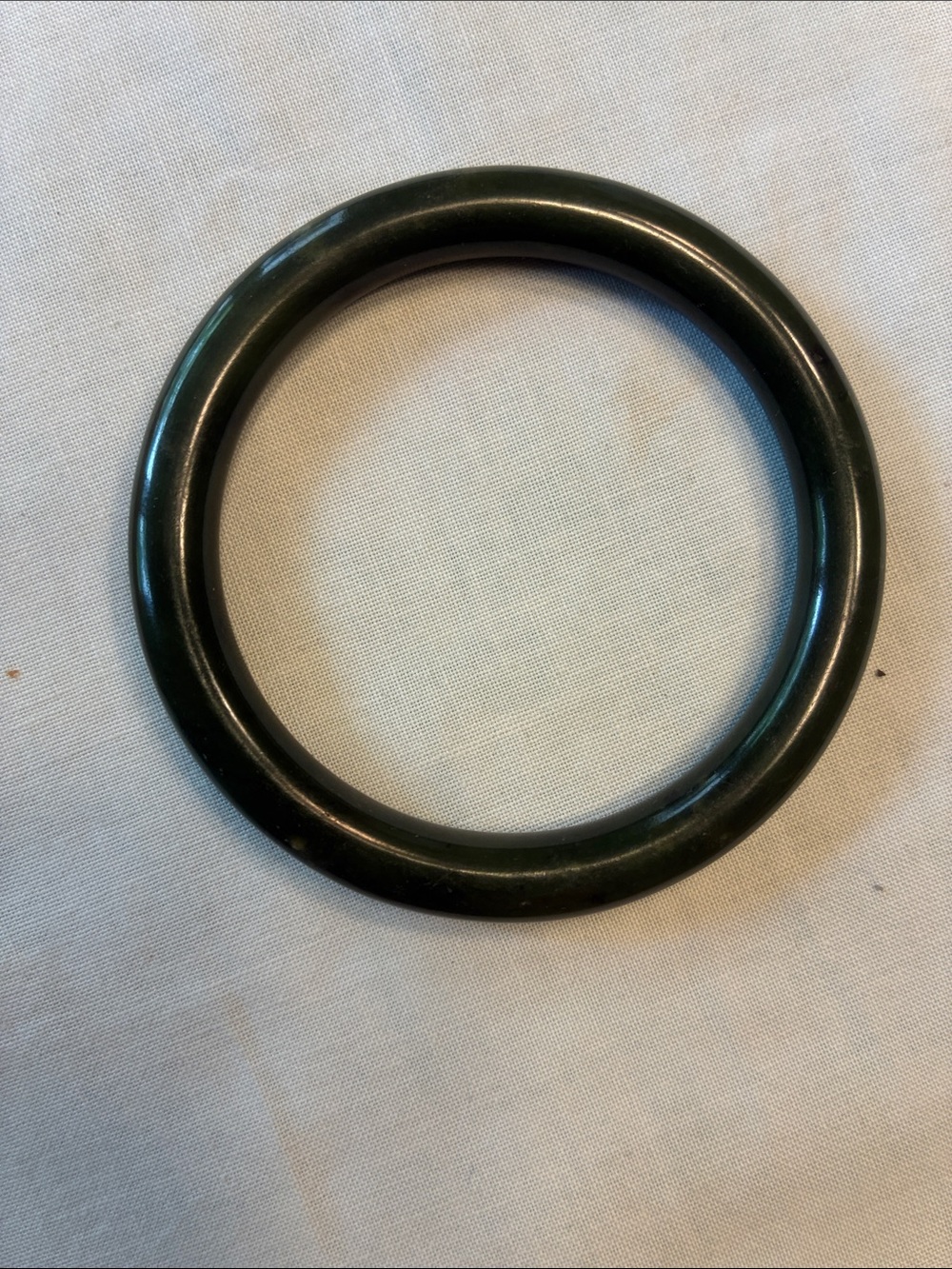 Dark Green pure Jade Circular Bangle Bracelet